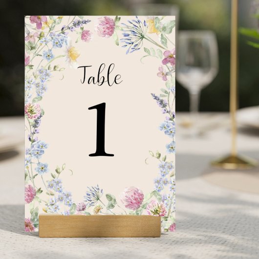 Carte de table florale Fleur sauvage