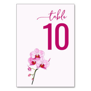 Carte de table florale magenta élégante
