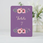 Carte de table florale romantique élégante (Debout devant)