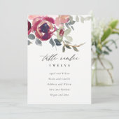 Carte de table Flush Burgundy Rose Flora (Debout devant)