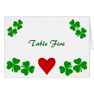 Carte de table frontière Shamrock irlandaise