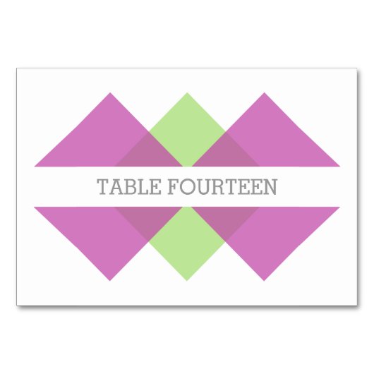 Carte de table Fuchsia Green Geometry Trim (Devant)
