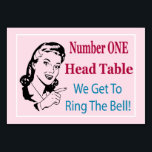 Carte de table Funny Bunco Head<br><div class="desc">Funny Bunco Head Table Card pour votre groupe Bunco. Les joueurs apprécieront ces amusantes cartes rétro pour les aider à passer d'une table à l'autre après chaque tour.</div>