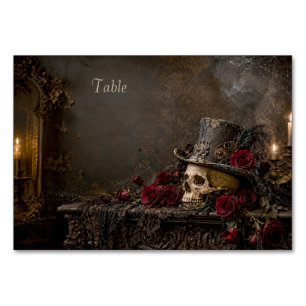 Carte de table gothique Velvet Bone Halloween Ha