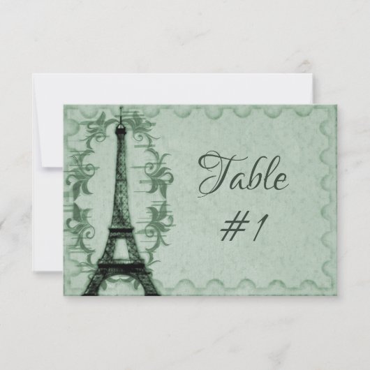 Carte de table Green Eiffel Tower (Devant)