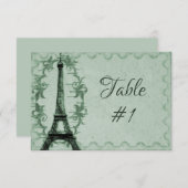 Carte de table Green Eiffel Tower (Devant / Derrière)