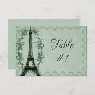 Carte de table Green Eiffel Tower