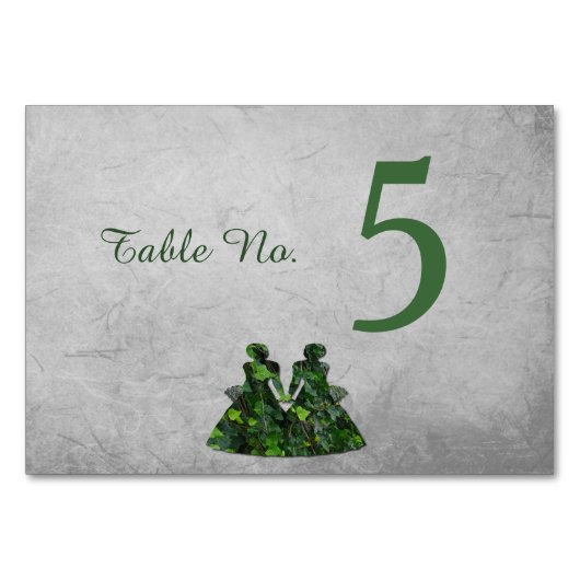 Carte de table Green Ladies Ivy & Silver Handfasti (Devant)