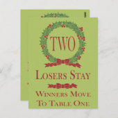 Carte de table Holly Wreath Bunco #2 (Devant / Derrière)