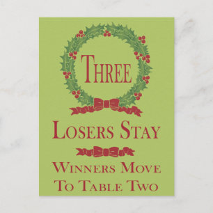 Carte de table Holly Wreath Bunco #3