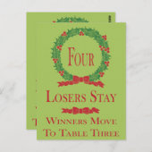 Carte de table Holly Wreath Bunco #4 (Devant / Derrière)