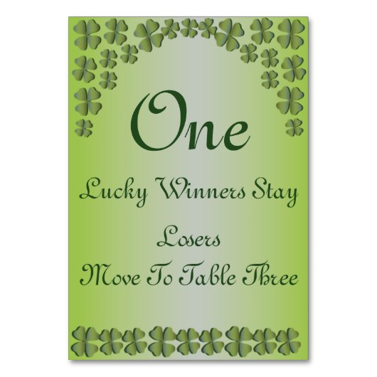 Carte de table irlandaise Lucky Four Leaf Clover (Par défaut)