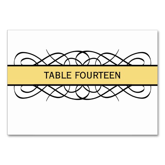 Carte de table Jaune Déco (Devant)