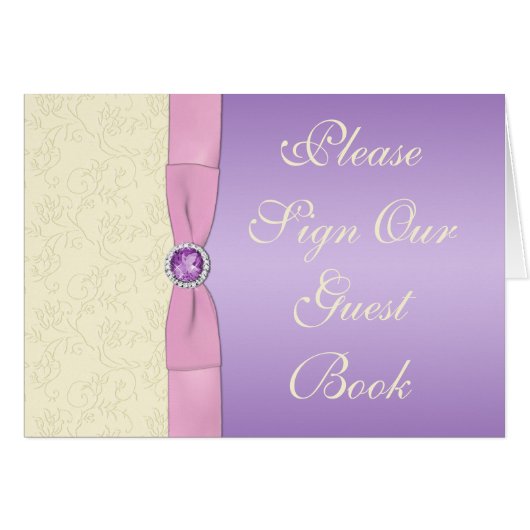 Carte de table Lavande, rose et ivoire (Devant horizontal)