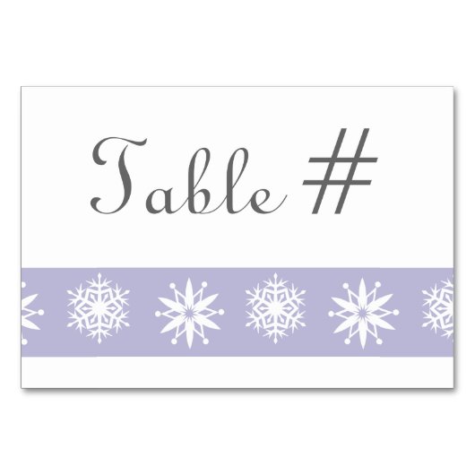 Carte de table Lavender pour les flocons de neige (Devant)