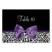 Carte de table Leopard moderne Acai Purple Ribbon (Dos)