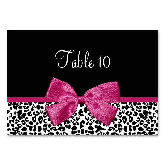Carte de table Leopard moderne Vivacid rose ruban (Devant)