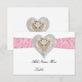 Carte de table Licorne Rose Dentelle (Devant / Derrière)