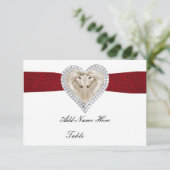 Carte de table Licorne Rouge en dentelle (Debout devant)