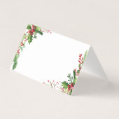 Carte de table lieu botanique aquarelle rouge vert (Back)