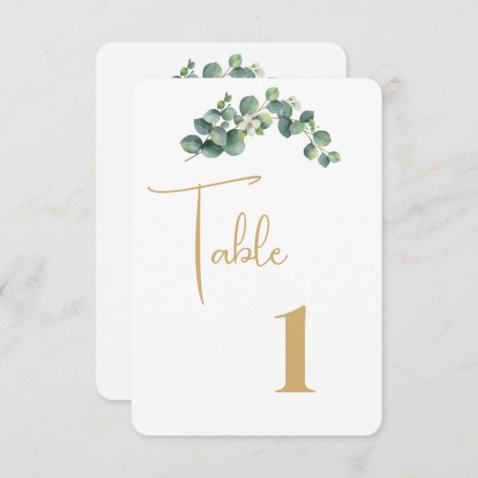 Carte de table mariage (Devant / Derrière)