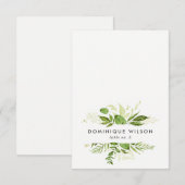 Carte de table mariage à feuillage vert sauvage aq (Devant / Derrière)