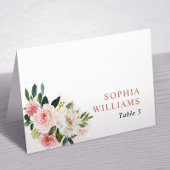 Carte de table Mariage aux fleurs rose vif