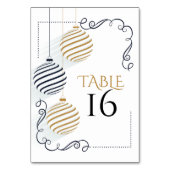 Carte de table mariage | Baubles noirs et or moder (Dos)