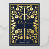 Carte de table Mariage Blue Royal Medieval (Recto)