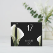 Carte de table Mariage Calla Lily Postca (Debout devant)