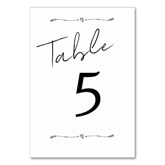 Carte de table mariage calligraphie moderne minima (Par défaut)