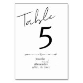 Carte de table mariage calligraphie moderne minima (Dos)