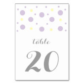 Carte de table Mariage Confetti Jaune violet (Dos)