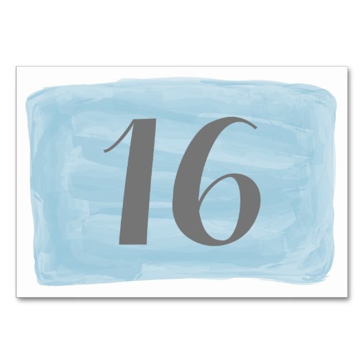 Carte de table Mariage couleur bleu (Devant)