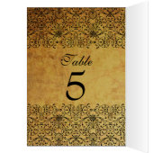 Carte de table mariage damassé en or noir verni vi (Intérieur (Gauche))