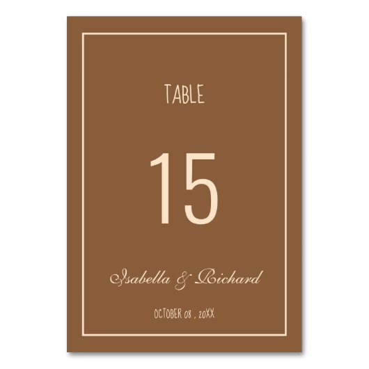 Carte de table Mariage de automne en terre cuite m (Par défaut)