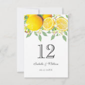 Carte de table Mariage de citron Boho Watercolor m (Dos)