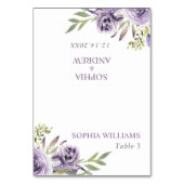 Carte de table Mariage de fleurs Roses violettes (Par défaut)