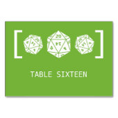 Carte de table Mariage de jeu de dés Green D20 (Dos)