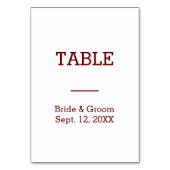 Carte de table Mariage de mariée et de chambre per (Dos)