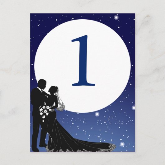 Carte de table Mariage de nuit enchantée (Devant)