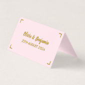 Carte de table Mariage de script manuscrit rose si (Back)