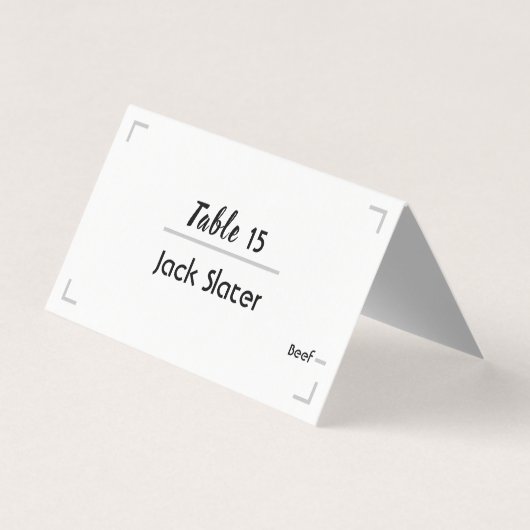 Carte de table Mariage de script manuscrit simple (Front)