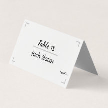 Carte de table Mariage de script manuscrit simple