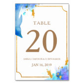 Carte de table Mariage Dolphin bleu Aquarelle (Dos)