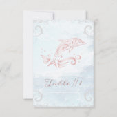 Carte de table Mariage Dolphin rose (Devant)