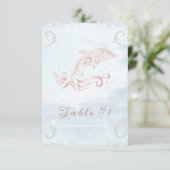 Carte de table Mariage Dolphin rose (Debout devant)