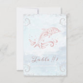 Carte de table Mariage Dolphin rose (Dos)