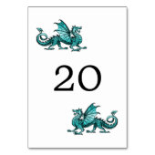 Carte de table Mariage Dragon turquoise (Dos)
