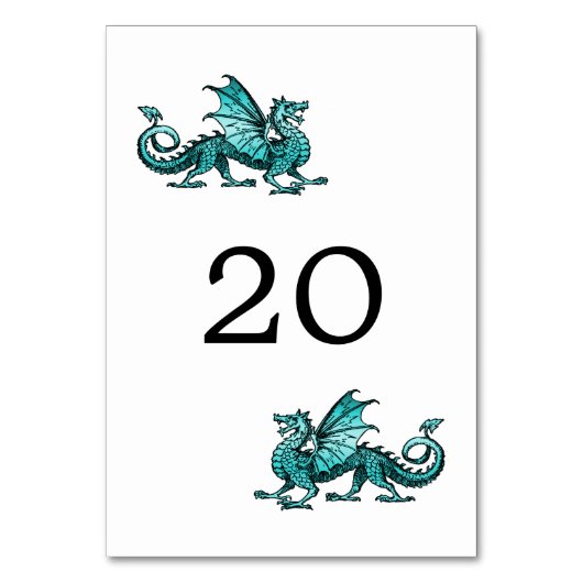 Carte de table Mariage Dragon turquoise (Par défaut)